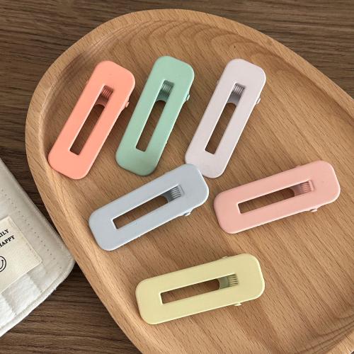 Clips de pico, aleación de zinc, Cuadrado, barniz de secado al horno, para mujer & hueco, más colores para la opción, 60x20mm, 2PCs/Set, Vendido por Set