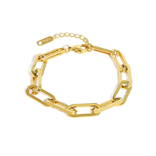 Titanio Acero Pulseras y brazaletes, Partículas de acero, chapado, para mujer, dorado, Vendido por UD