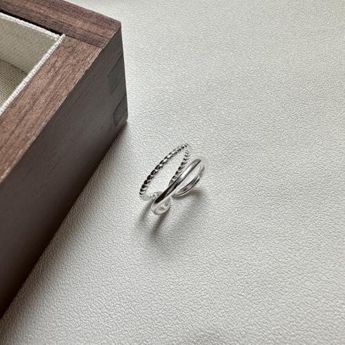 Argent sterling 925 Cuff Bague, poli, Style coréen & pour femme & creux .5, Vendu par PC[