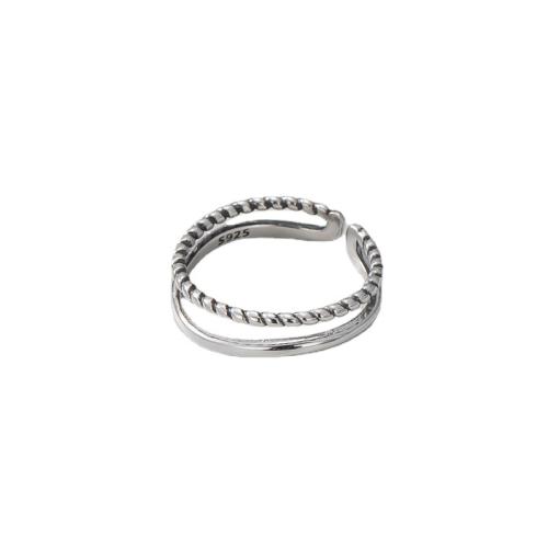 Argent sterling 925 Cuff Bague, Style coréen & pour femme & creux .5, Vendu par PC[