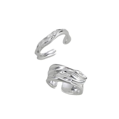 Argent sterling 925 Cuff Bague, Style coréen & styles différents pour le choix & pour femme, argent .5, Vendu par PC[