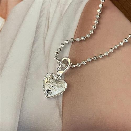 Sterling Silver Heart Pendants, 925 Sterling Silver, DIY & with letter pattern 