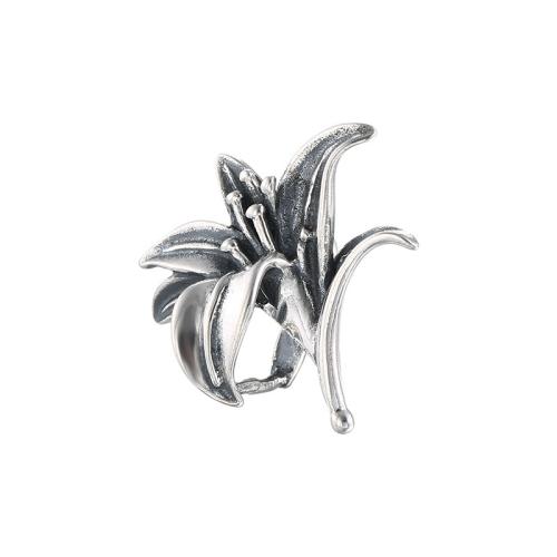 clip de pince en argent fin, Argent sterling 925, fleur, DIY, Vendu par PC