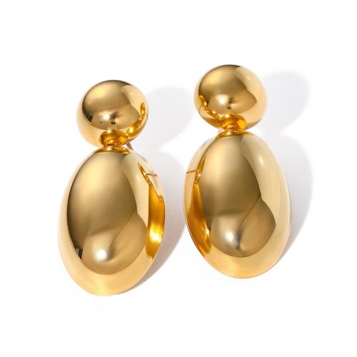 Stainless Steel Drop Earring, 304 Stainless Steel, 18K gold plated, fashion jewelry & for woman, golden [