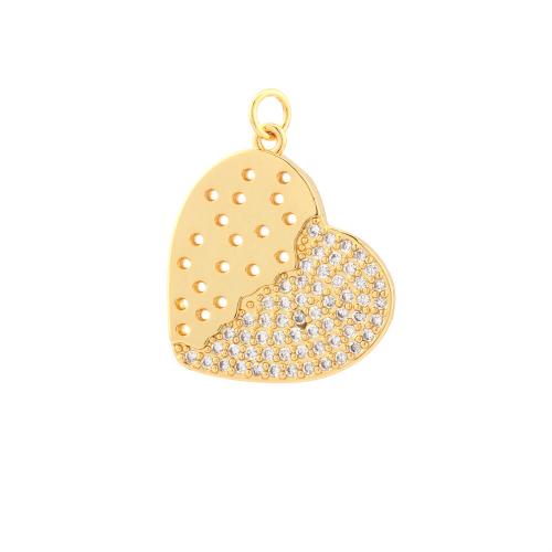 Cubic Zirconia Micro Pave Brass Pendant, plated, DIY & micro pave cubic zirconia [