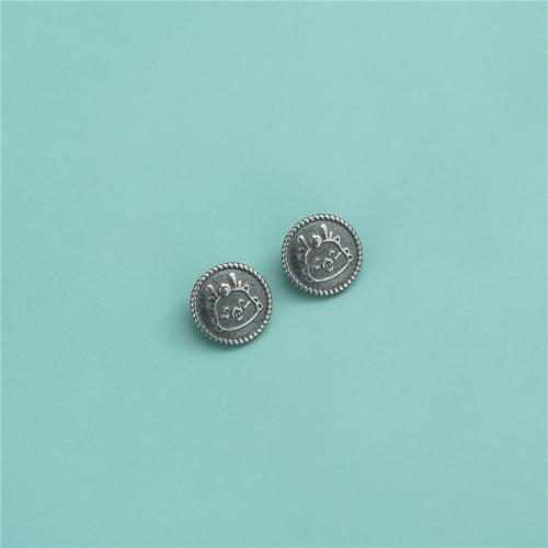 925 Sterling Silver Shank Button, DIY, original color, 9.9mm 