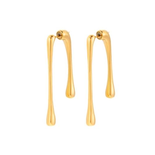 Boucles d'oreilles en acier titane, Placage ionique sous vide, styles différents pour le choix & pour femme, doré, Vendu par paire