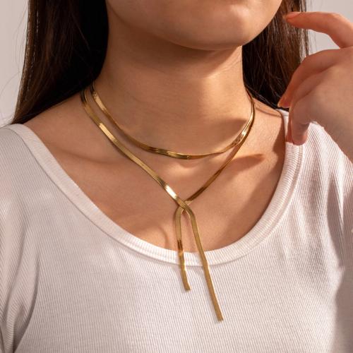 Collier de bijoux de titane, Acier titane, Placage ionique sous vide, styles différents pour le choix & pour femme, doré, Vendu par PC