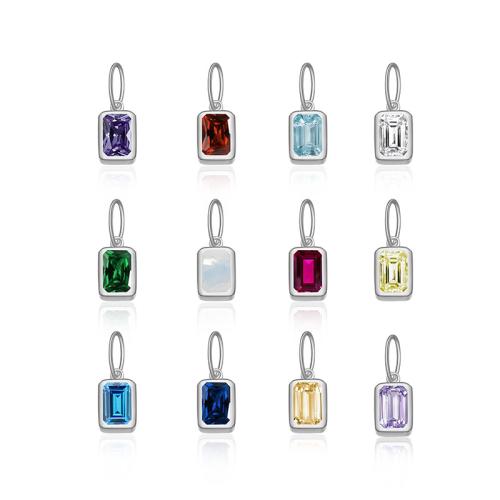 Zircon Micro Pave pendentif en argent sterling, argent sterling 925, Placage, DIY & styles différents pour le choix & pavé de micro zircon & pour femme, plus de couleurs à choisir, Vendu par PC[