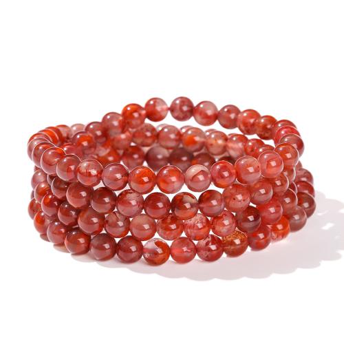 Yunnan Red Agate Pulsera, Esférico, hecho a mano, diferentes estilos para la opción & para mujer, longitud:aproximado 6.5-8 Inch, Vendido por UD