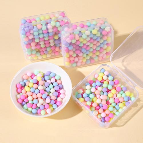 Mobile Phone DIY Decoration, Plastic, Round, injection moulding, no hole, multi-colored, 6mm, Approx 