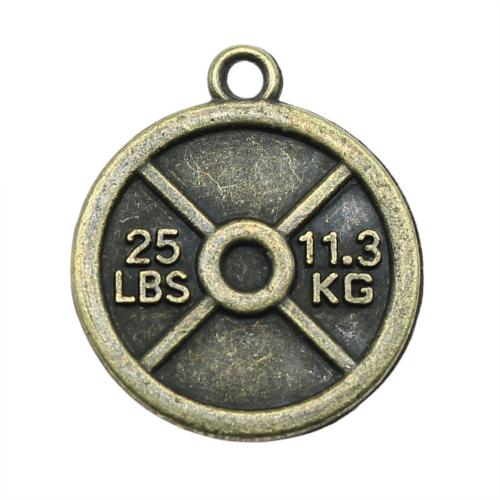 Zinc Alloy Flat Round Pendants, antique bronze color plated, vintage & fashion jewelry & DIY 