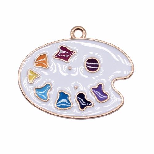 Zinc Alloy Enamel Pendants, KC gold color plated, fashion jewelry & DIY, mixed colors 