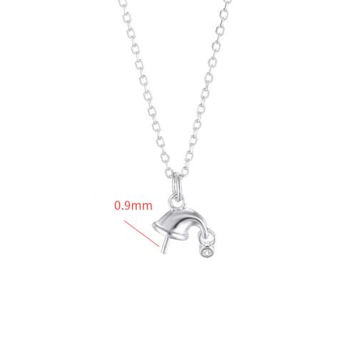 Argent sterling 925 accessoires de collier, avec 5cm chaînes de rallonge, DIY & pavé de micro zircon, plus de couleurs à choisir Environ 40 cm, Vendu par PC[