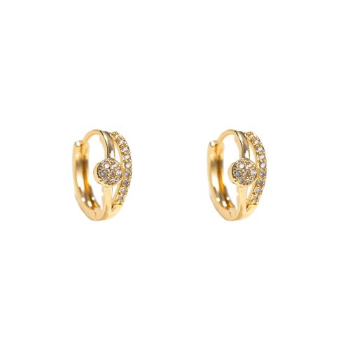 Brass Lever Back Earring, fashion jewelry & for woman & with rhinestone, gold [