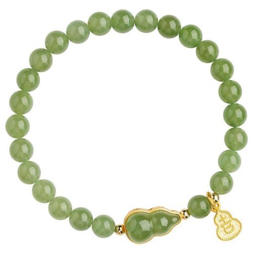 Hetian Jade Pulsera, con aleación de zinc, Calabaza, Joyería & para mujer, más colores para la opción, longitud:aproximado 6-7 Inch, Vendido por UD[