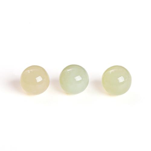 Single Gemstone Beads, Hetian Jade, Round, polished, DIY  [