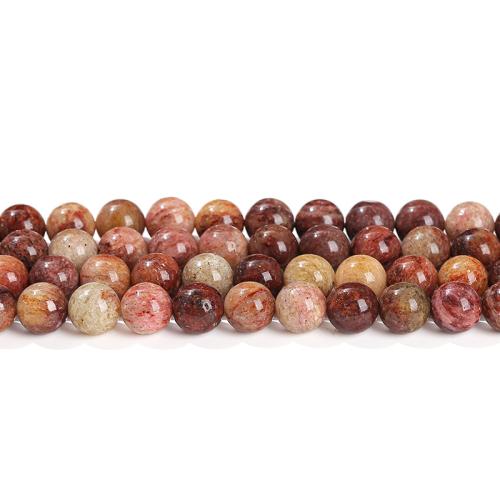 Single Gemstone Beads, Natural Stone, Round, polished, DIY deep red [