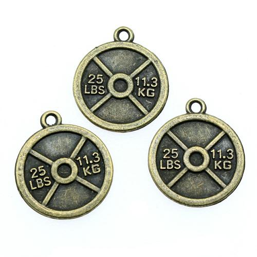 Zinc Alloy Flat Round Pendants, antique bronze color plated, vintage & fashion jewelry & DIY 