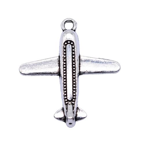 Vehicle Shaped Zinc Alloy Pendants, Airplane, antique silver color plated, vintage & fashion jewelry & DIY [