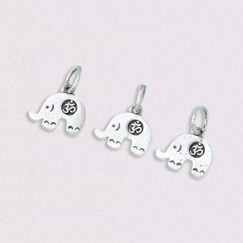 Pendentifs animaux en argent, Argent sterling 925, éléphant, DIY Vendu par PC