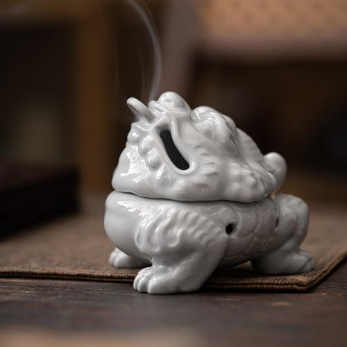 Porcelain Incense Burner, Toad, for home and office & durable [