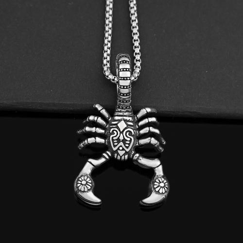 Stainless Steel Jewelry Necklace, 304 Stainless Steel, Scorpion, polished, fashion jewelry & Unisex original color Approx 60 cm [