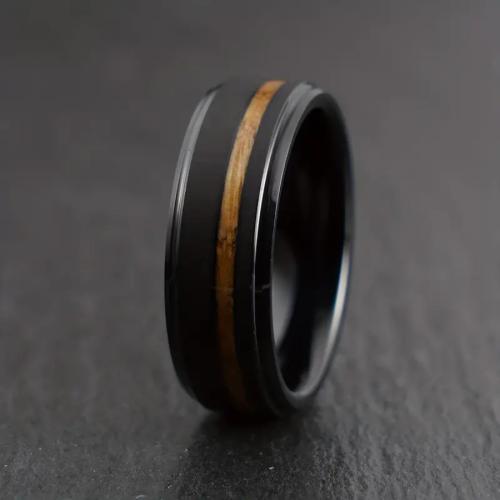 Edelstahl Fingerring, 304 Edelstahl, Modeschmuck & unisex & verschiedene Größen vorhanden, schwarz, verkauft von PC