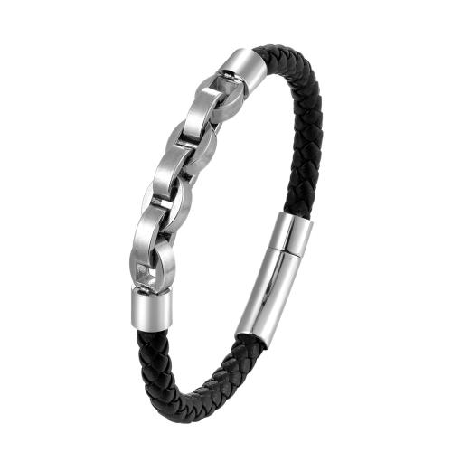 PU Leather Cord Bracelets, with 304 Stainless Steel, vintage & for man cm 