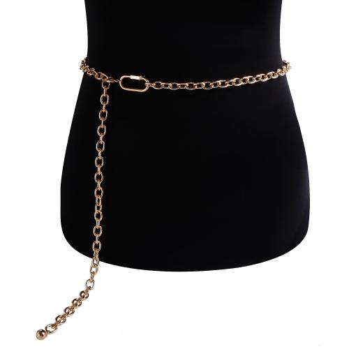 Decorative Chain Belt, Zinc Alloy, gold color plated, for woman [