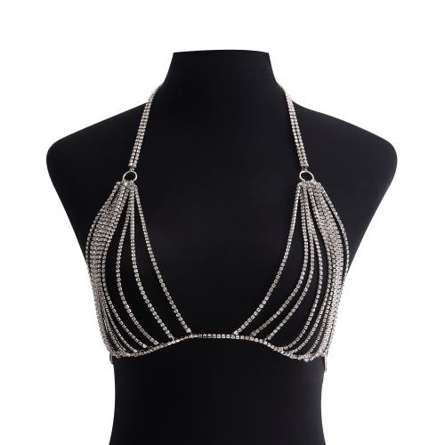 Decorative Chain Belt, Zinc Alloy, silver color plated, for woman [