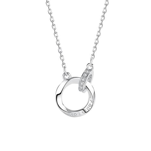 Zircon cubique Micro Pave collier en argent sterling, argent sterling 925, avec 5CM chaînes de rallonge, pavé de micro zircon & pour femme, plus de couleurs à choisir Environ 46.5 cm, Vendu par PC[