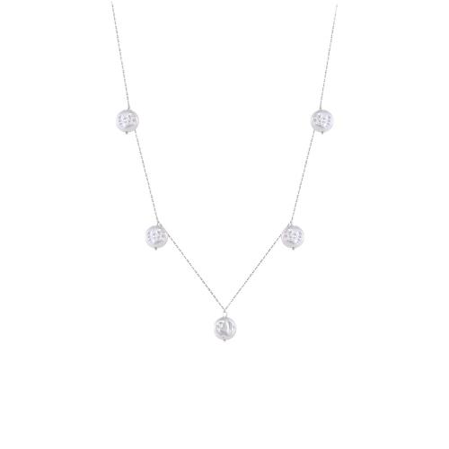 Collier de bijoux en argent , argent sterling 925, avec perle de plastique, Placage, pour femme, plus de couleurs à choisir, Vendu par PC