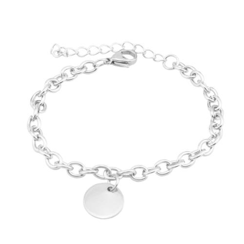 Bracelet en acier inoxydable, Acier inoxydable 304, avec 5cm chaînes de rallonge, poli, bijoux de mode & unisexe, couleur originale Environ 16 cm, Vendu par PC[