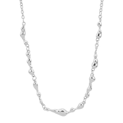 Collar de la aleación del cinc, aleación de zinc, con 304 cadenas de acero inoxidable, con 6cm extender cadena, Joyería & para mujer, plateado, longitud:aproximado 43 cm, Vendido por UD[