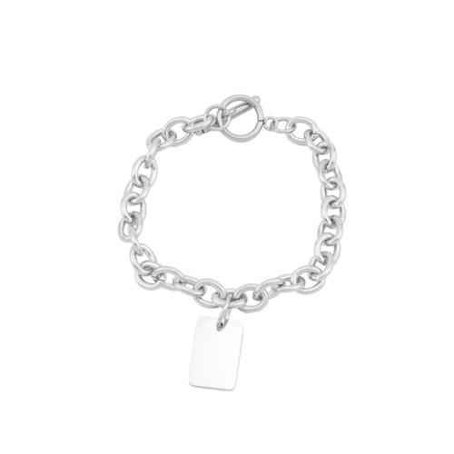 Stainless Steel Charm Bracelet, 304 Stainless Steel, polished, fashion jewelry & for woman, original color Approx 20 cm [