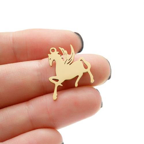 Stainless Steel Animal Pendants, 304 Stainless Steel, Horse, Vacuum Ion Plating, fashion jewelry & DIY [