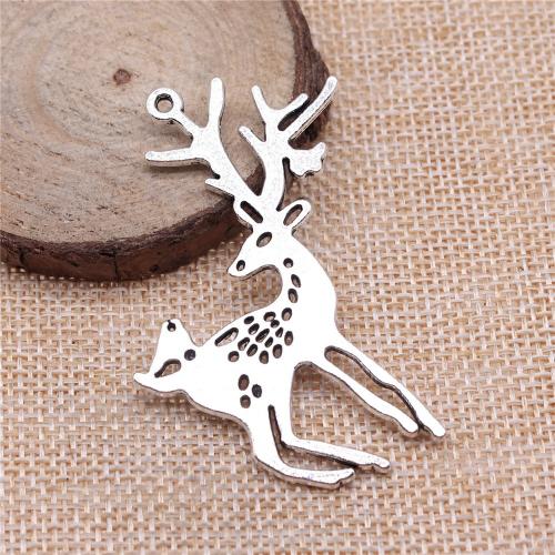 Zinc Alloy Animal Pendants, Deer, antique silver color plated, vintage & fashion jewelry & DIY 