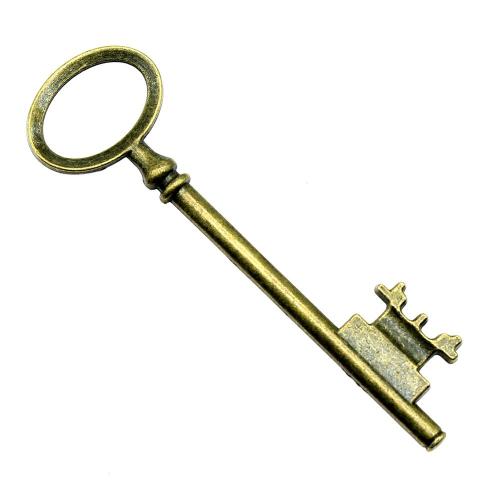 Zinc Alloy Key Pendants, plated, vintage & fashion jewelry & DIY 79mm [