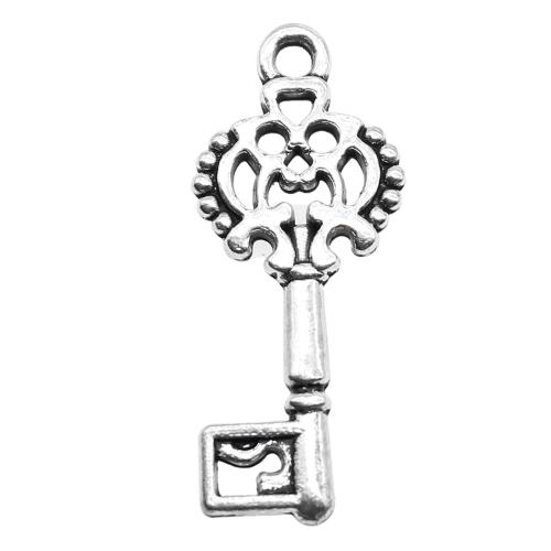 Zinc Alloy Key Pendants, plated, vintage & fashion jewelry & DIY 28mm [