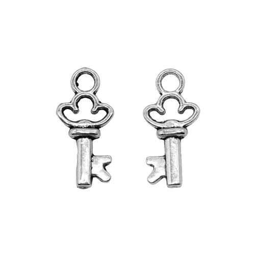 Zinc Alloy Key Pendants, antique silver color plated, vintage & fashion jewelry & DIY [