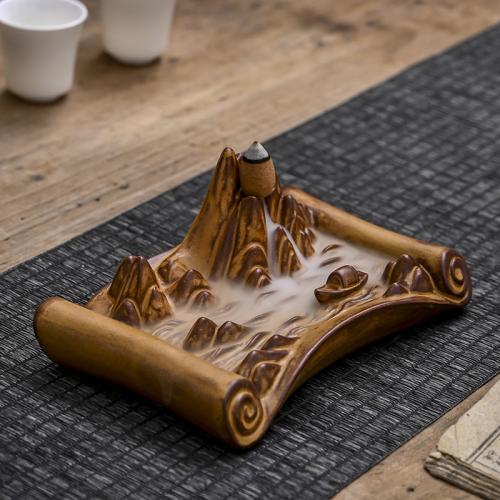 Incense Smoke Flow Backflow Holder Ceramic Incense Burner, Porcelain, handmade, for home and office & durable 