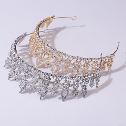 Bridal Tiaras, Zinc Alloy, with Cubic Zirconia & Rhinestone, fashion jewelry & for woman diameter 155mm, height 50mm 