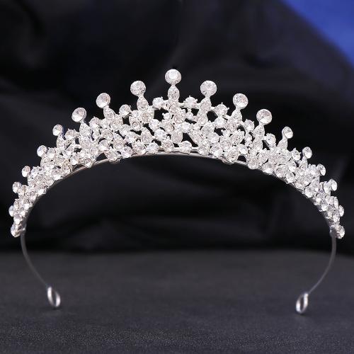 Bridal Tiaras, Zinc Alloy, fashion jewelry & for woman & with rhinestone diameter 145mm, height 37mm 