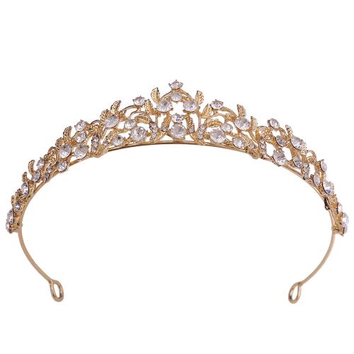 Bridal Tiaras, Zinc Alloy, fashion jewelry & for woman & with rhinestone diameter 145mm, height 31mm 