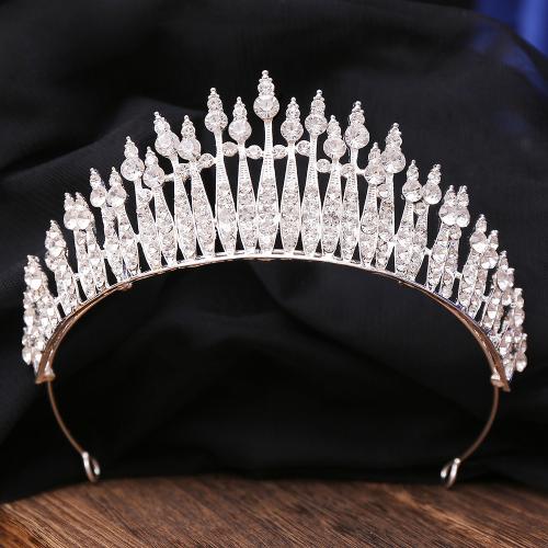 Bridal Tiaras, Zinc Alloy, fashion jewelry & for woman & with rhinestone diameter 150mm, height 55mm 