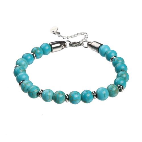 Pulsera de Piedras Preciosas, Piedra natural, con acero inoxidable 304, Joyería & unisexo & diverso tamaño para la opción, más colores para la opción, longitud:aproximado 19-30 cm, Vendido por UD