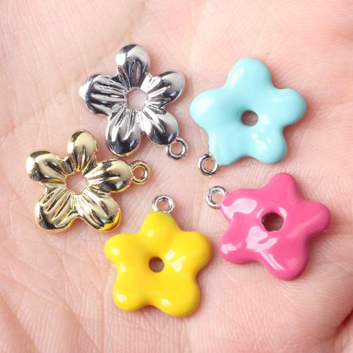 Zinklegierung Blume Anhänger, Spritzlackierung, DIY, keine, 13x3x15mm, Bohrung:ca. 2mm, 10PCs/Tasche, verkauft von Tasche[