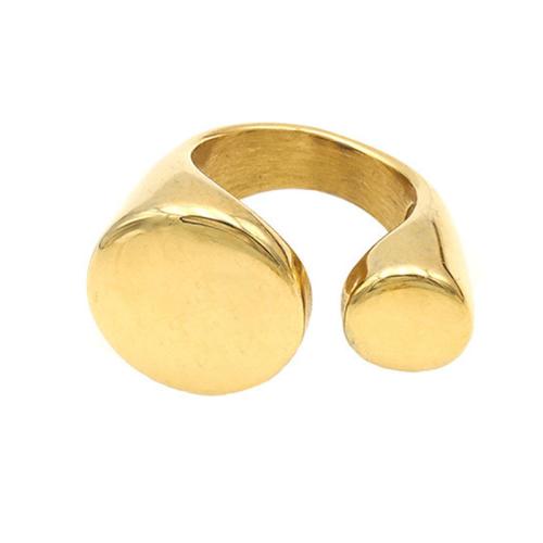 Stainless Steel Finger Ring, 304 Stainless Steel, plated, for woman, golden, US Ring [