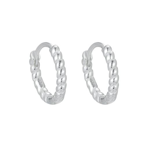 Männer Sterling Silber Hoop Ohrringe, 925 Sterling Silber, für Frau, Silberfarbe, verkauft von Paar[